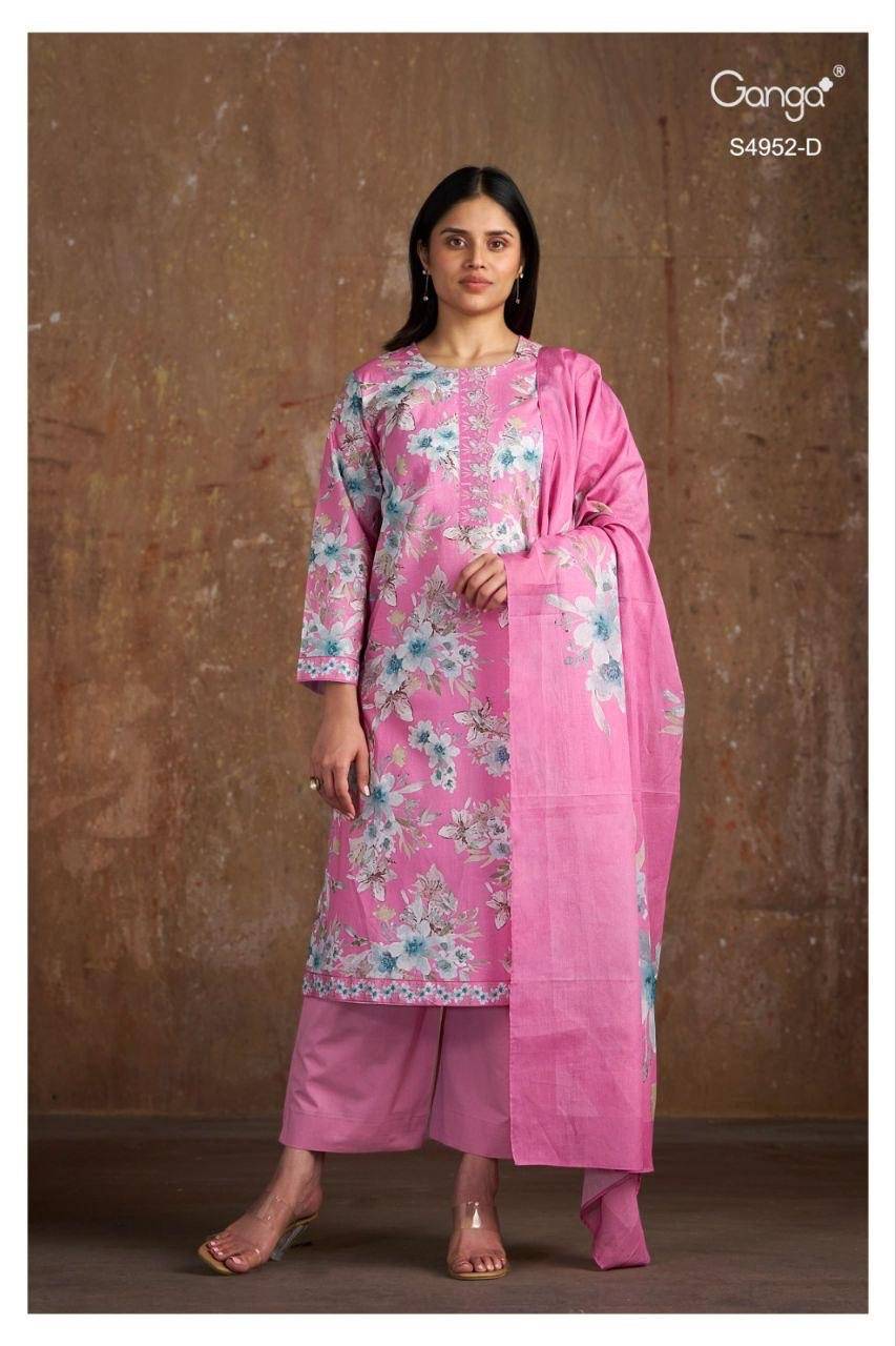 BINITA 4952 By Ganga Fashion Stylish Beautiful Colourful Cotton Dresses At Wholesale Price